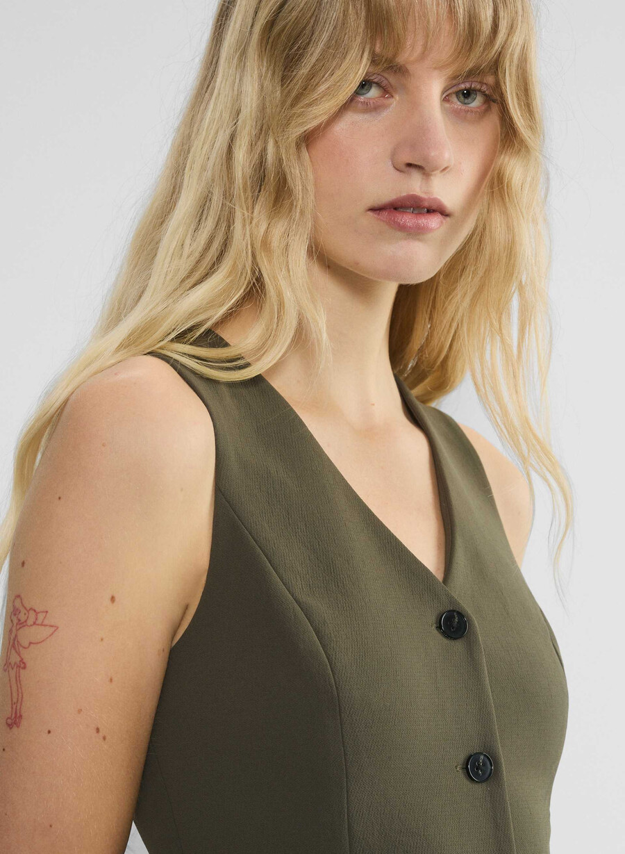aria dress - crepette mØrk olive