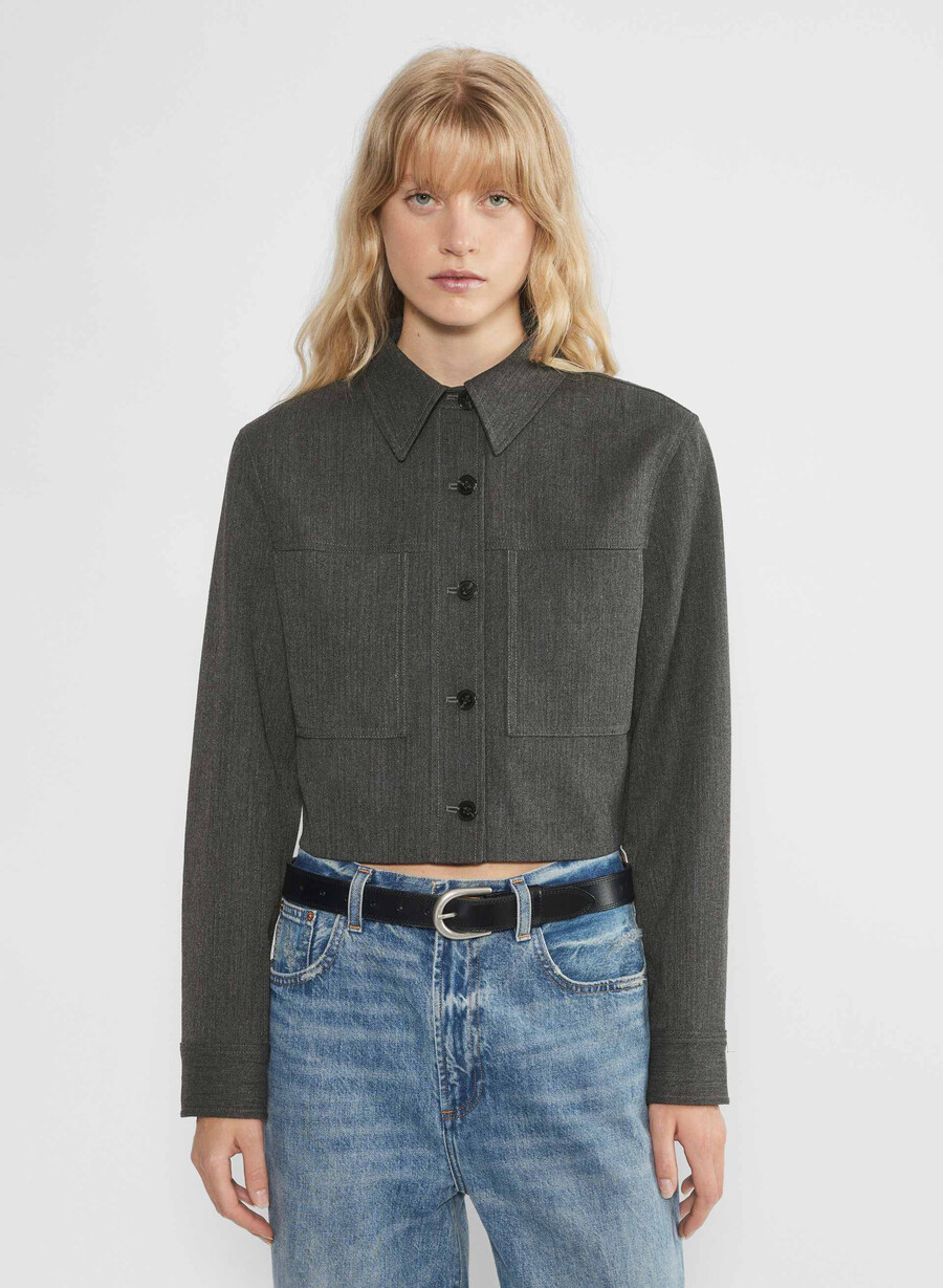 liten cropped jakke chaney svartgrÅ