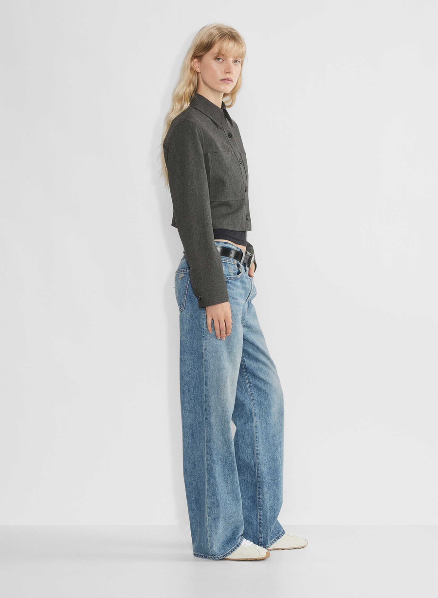 liten cropped jakke chaney svartgrÅ