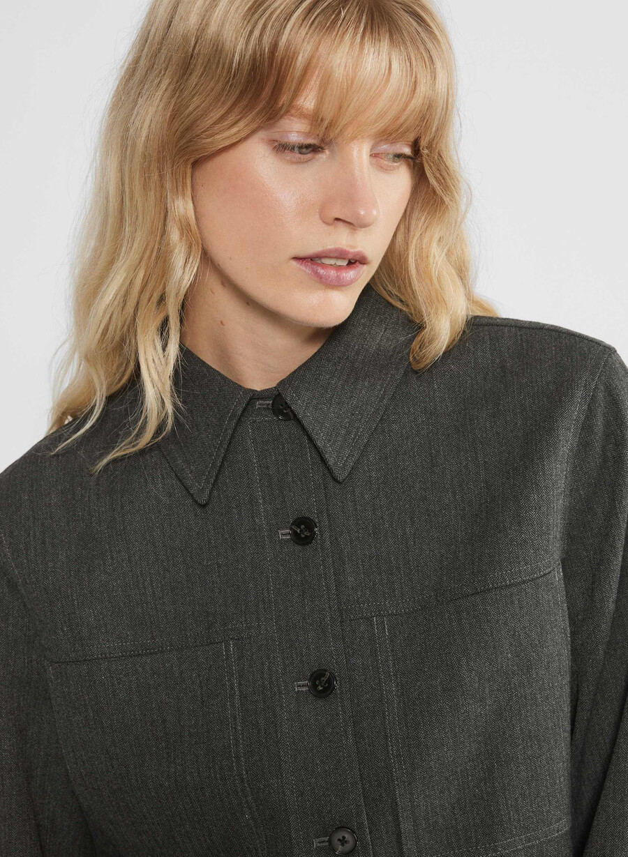 liten cropped jakke chaney svartgrÅ