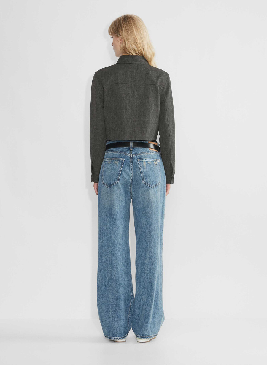 liten cropped jakke chaney svartgrÅ