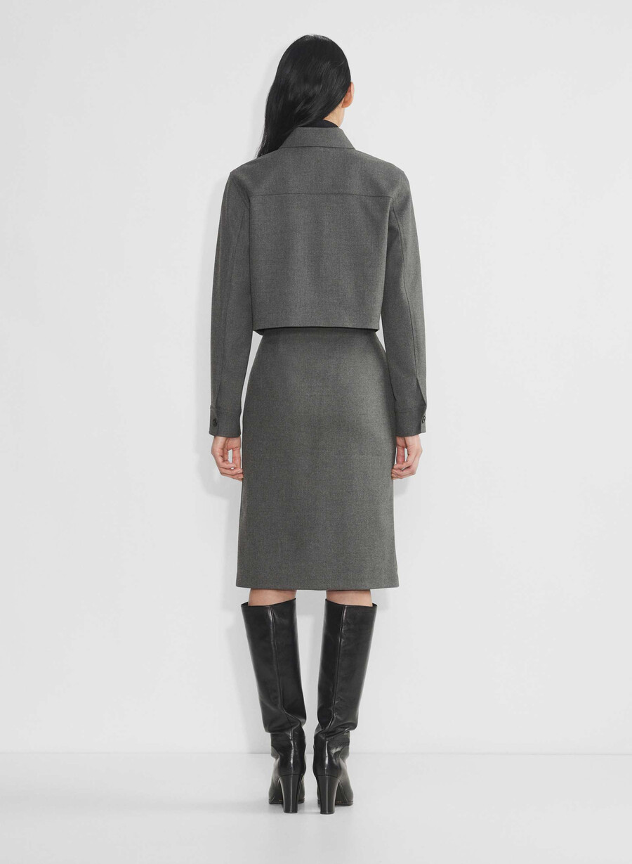 liten kort jakke i melange kullgrå