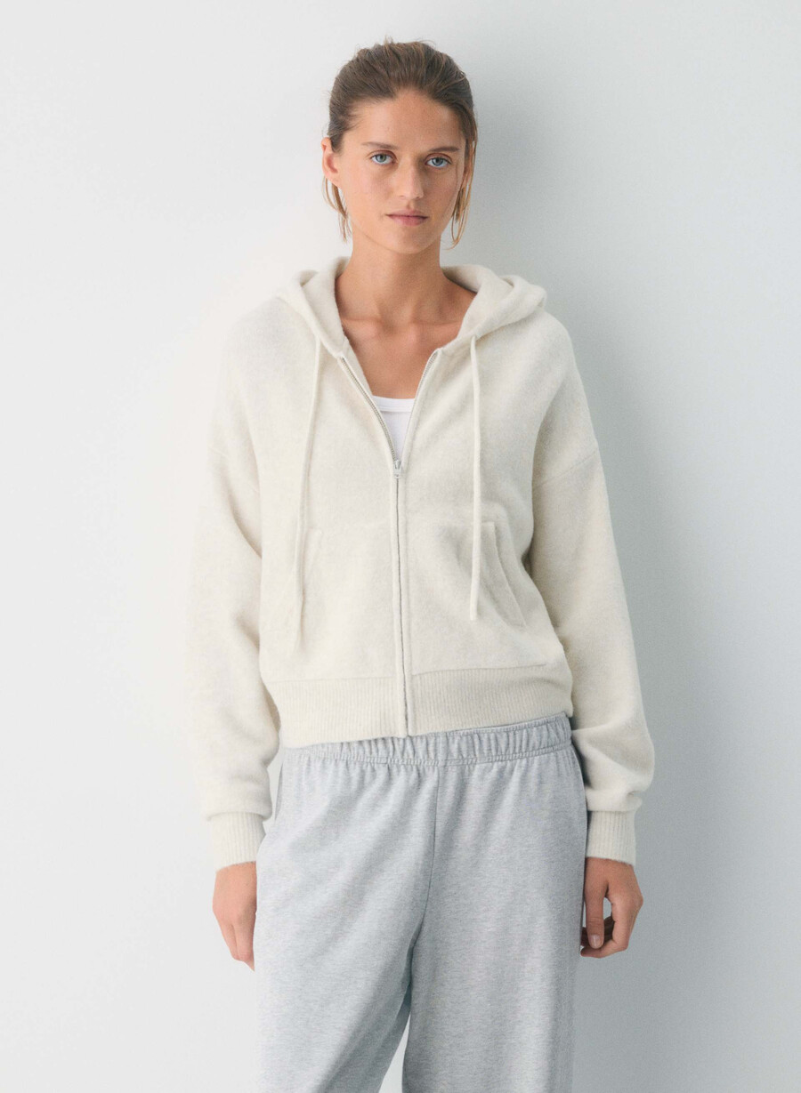 peyton-hettegenser med glidelås heather birch