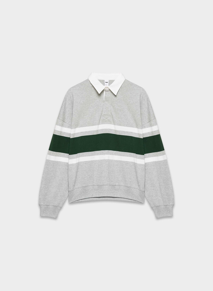 mighty cotton lomu polo langermet hthr chrm campus gr