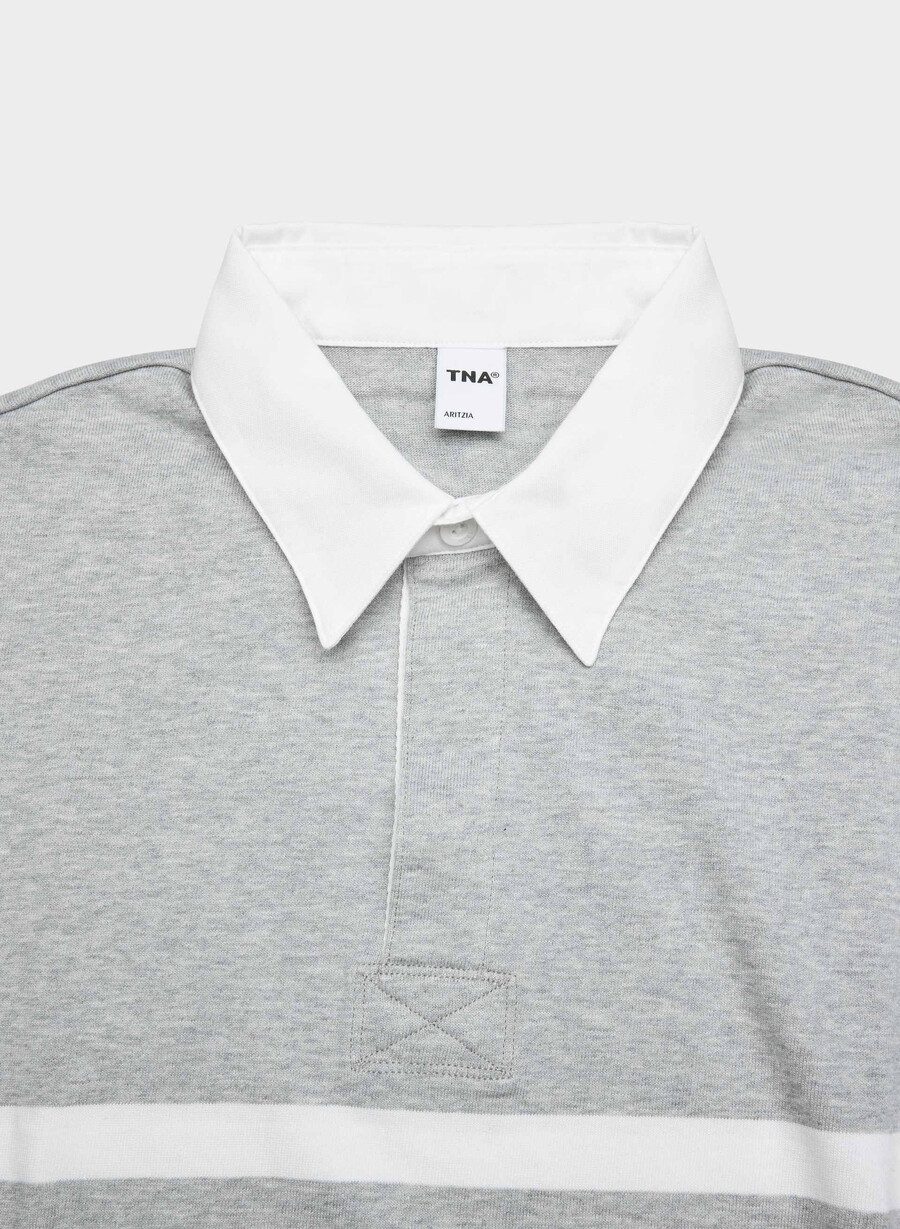 mighty cotton lomu polo langermet hthr chrm campus gr