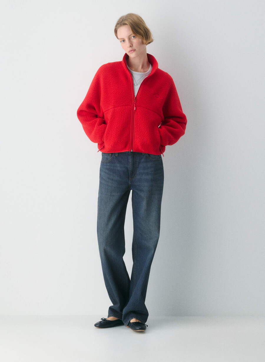 polartec thermal pro mockneck hi-hip zip-up blinkende rØd