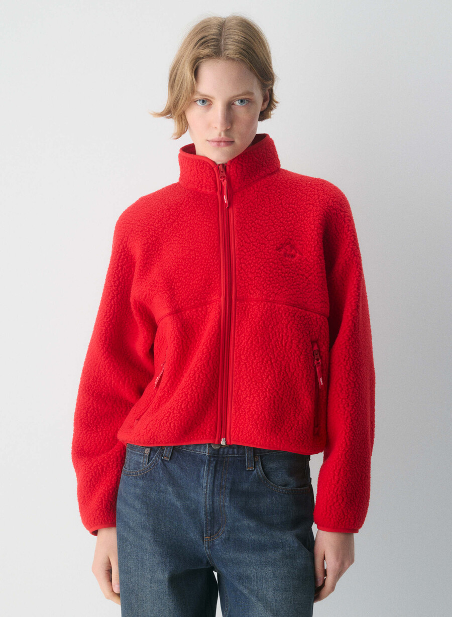 polartec thermal pro mockneck hi-hip zip-up blinkende rØd