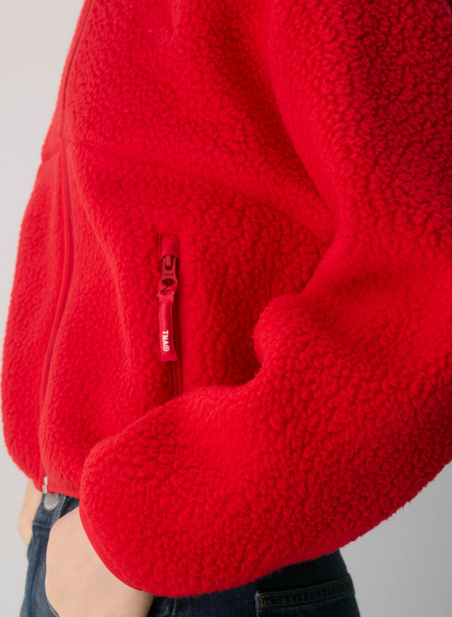 polartec thermal pro mockneck hi-hip zip-up blinkende rØd