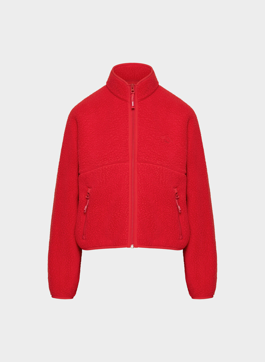 polartec thermal pro mockneck hi-hip zip-up blinkende rØd