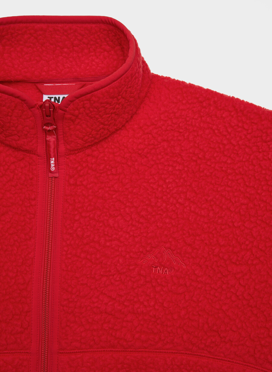 polartec thermal pro mockneck hi-hip zip-up blinkende rØd
