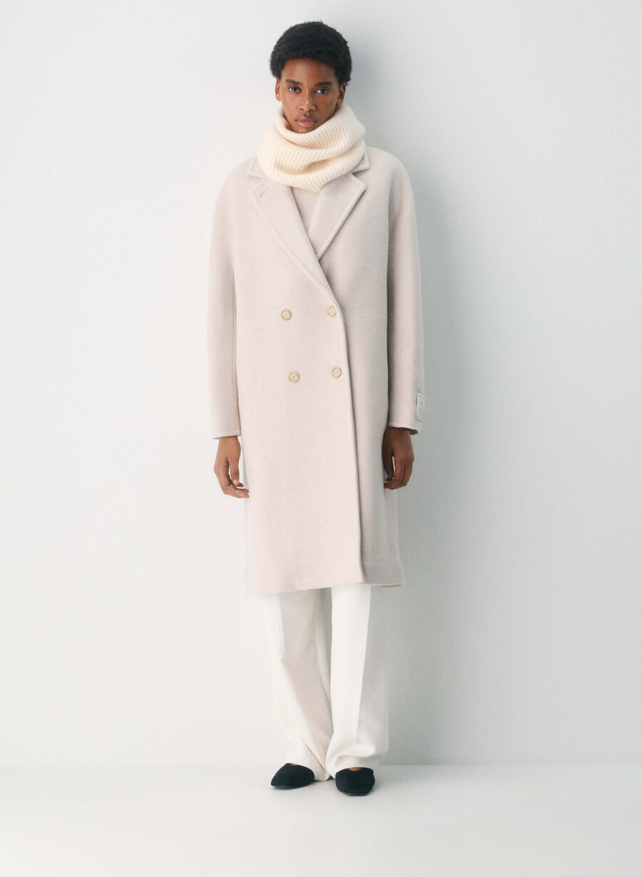 kasjmir ribbet halsvarmer whisper white