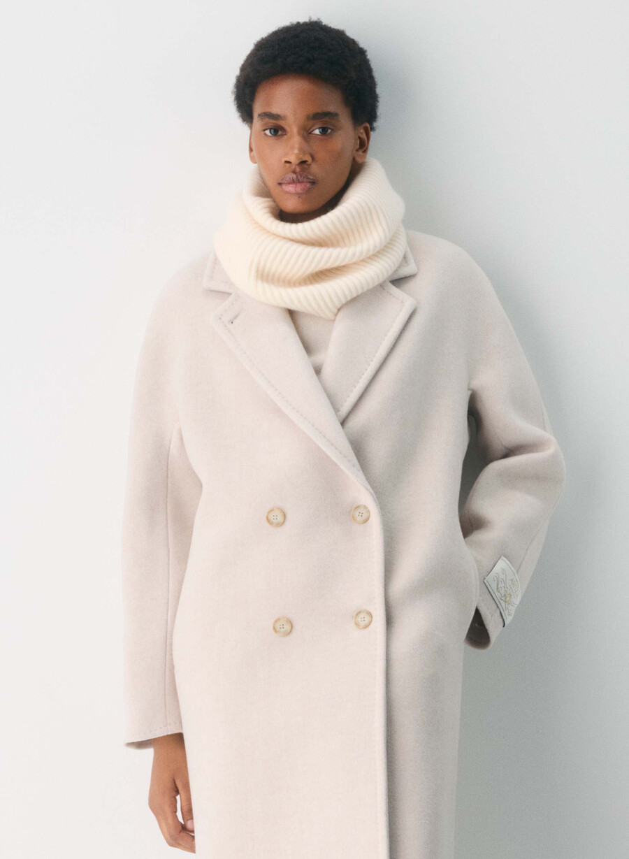 kasjmir ribbet halsvarmer whisper white