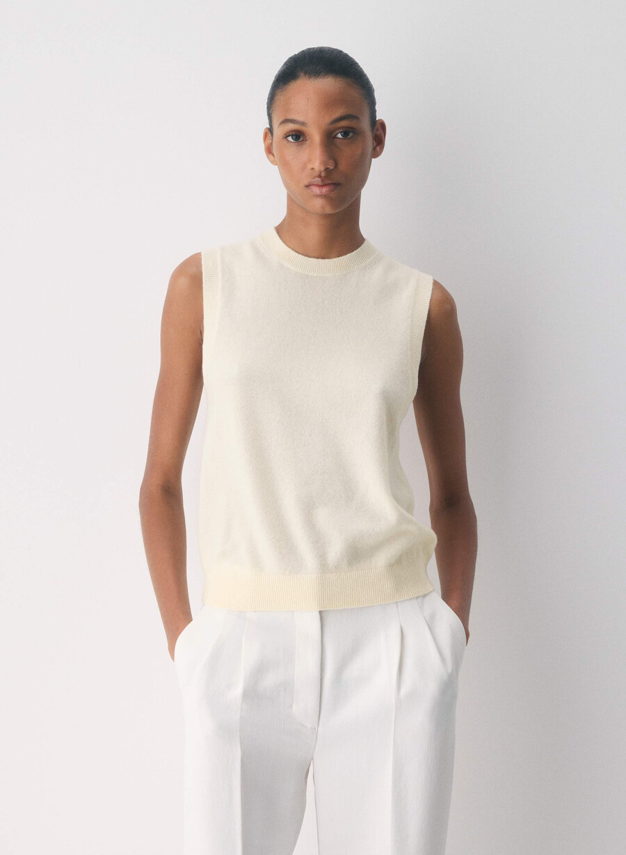 bare cashmere monogram genservest lys bjØrk