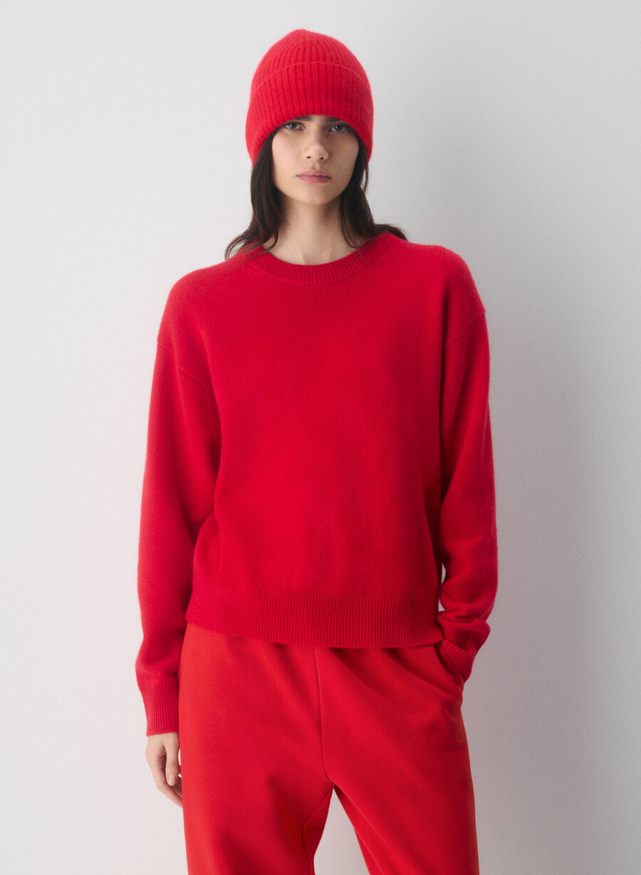 essential cashmere relic genser blinkende rØd