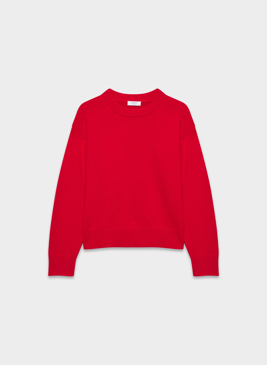 essential cashmere relic genser blinkende rØd