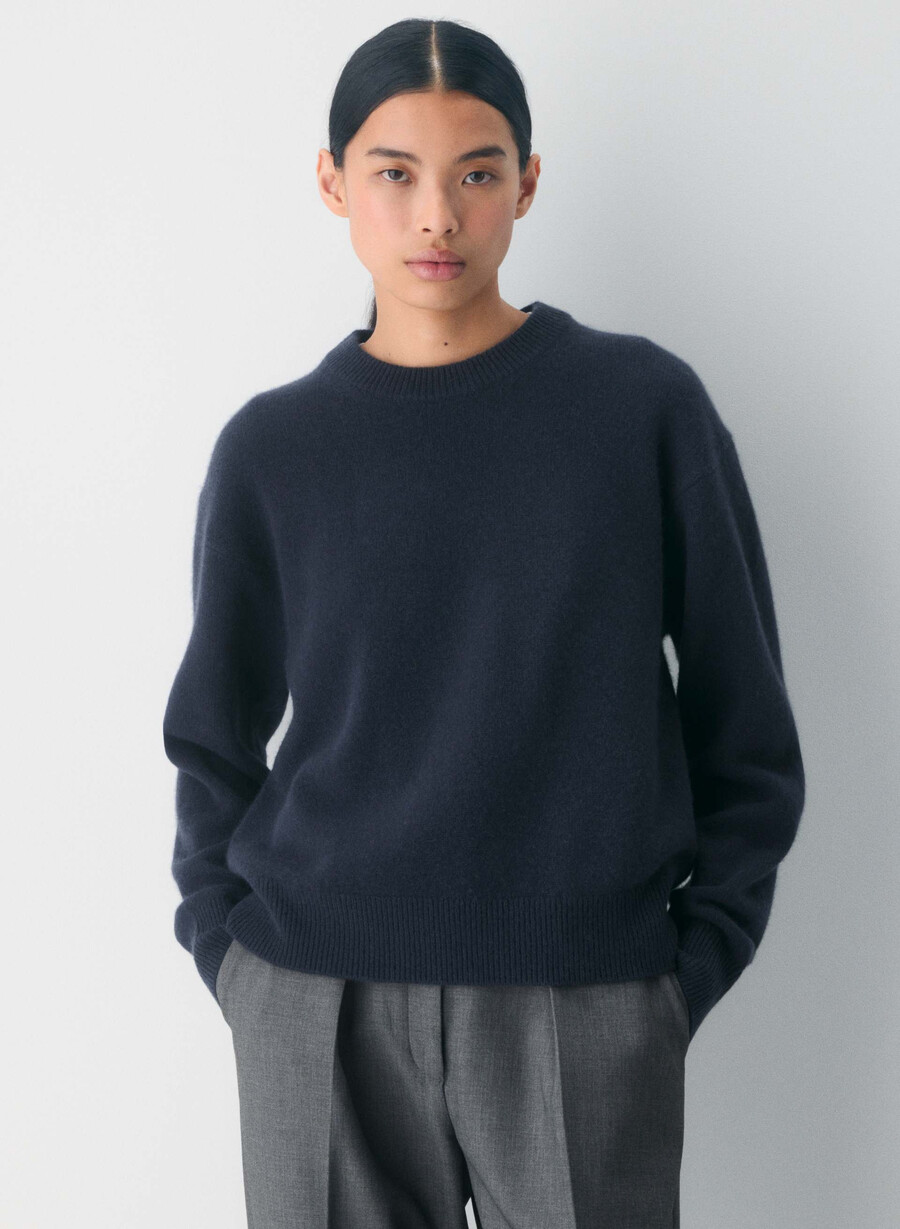 essential cashmere relic genser mØrk navyblÅ