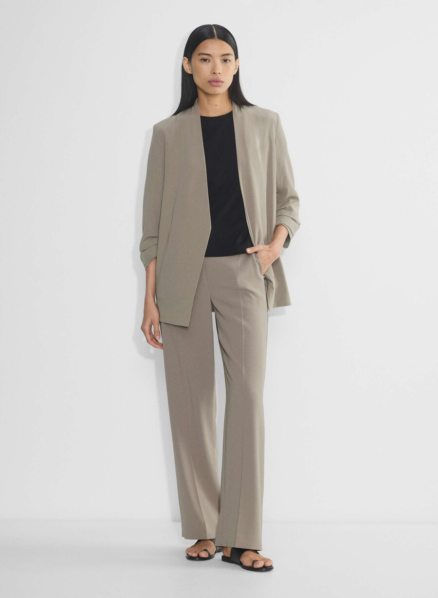 power blazer - mirror crepe nomad taupe