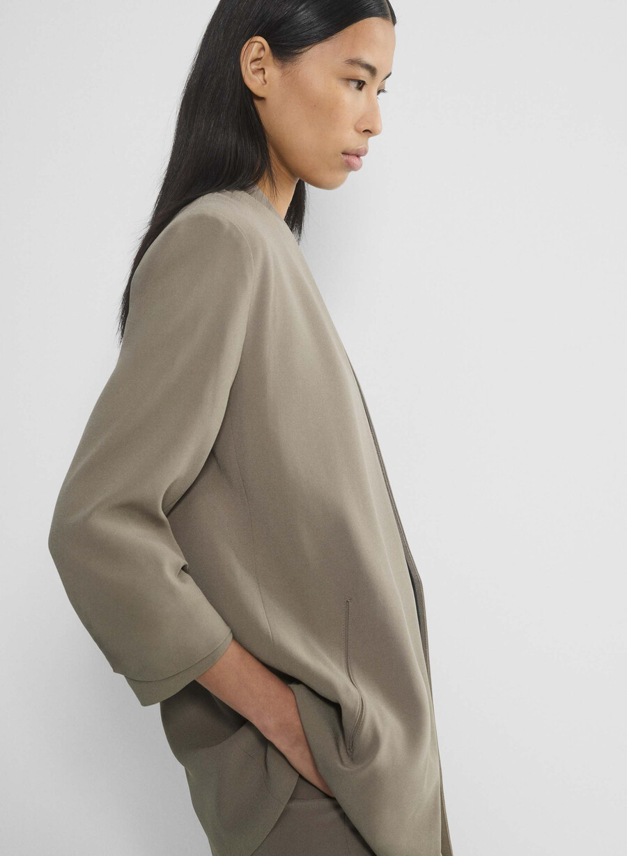 power blazer - mirror crepe nomad taupe