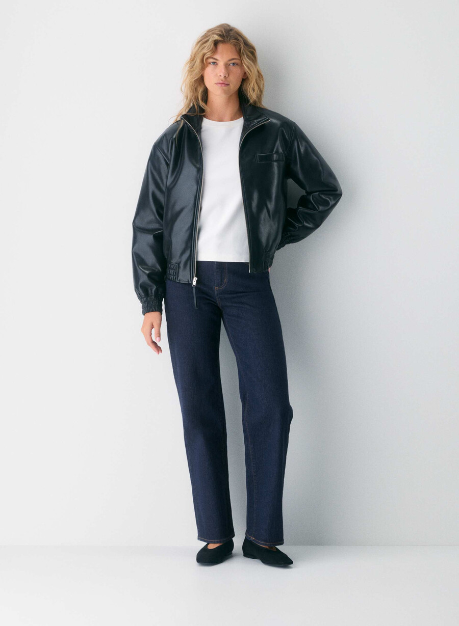 denim forum remy curve-fit høy-rise brede jeans no-stress mØrk blÅ