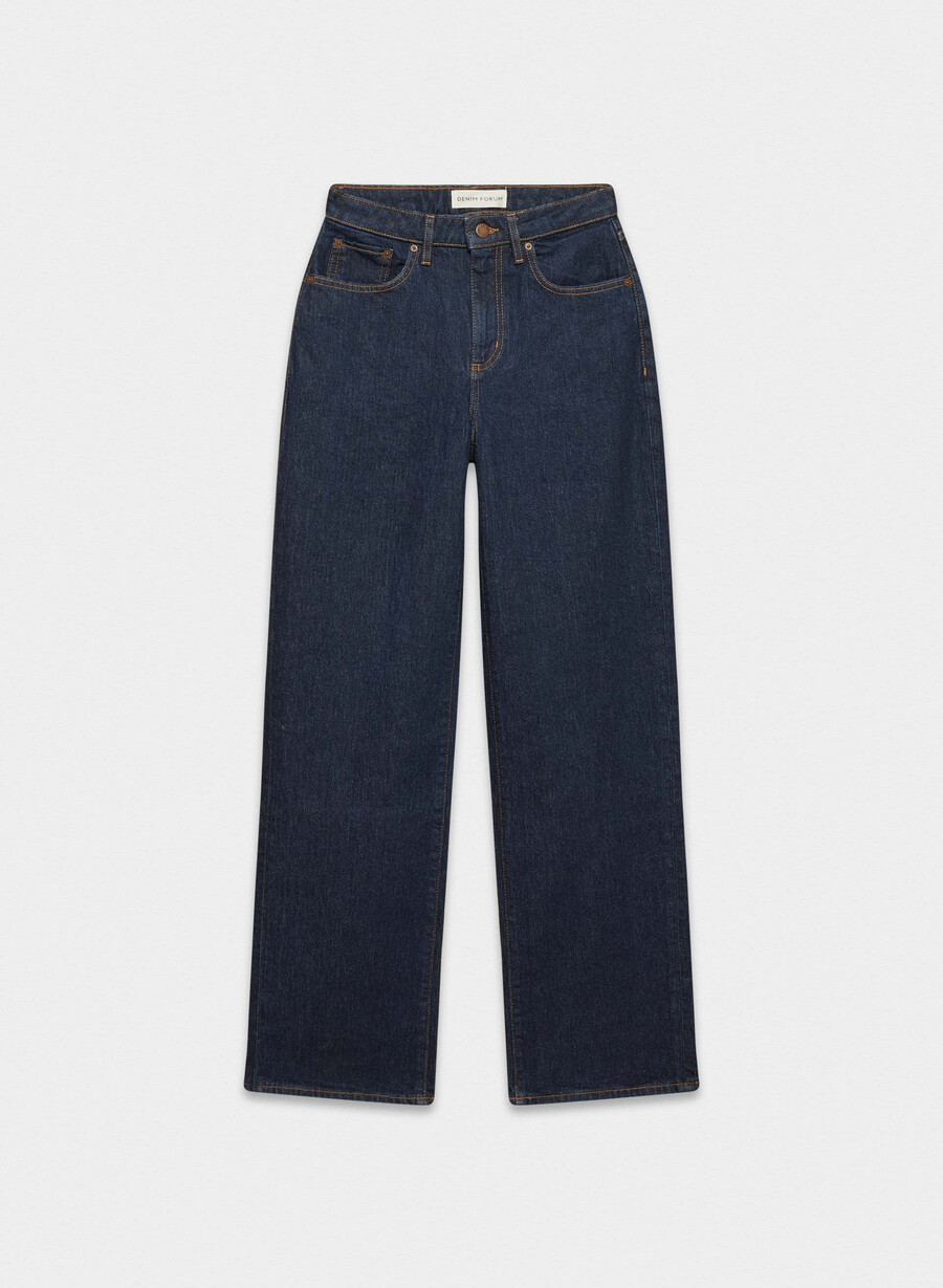 denim forum remy curve-fit høy-rise brede jeans no-stress mØrk blÅ