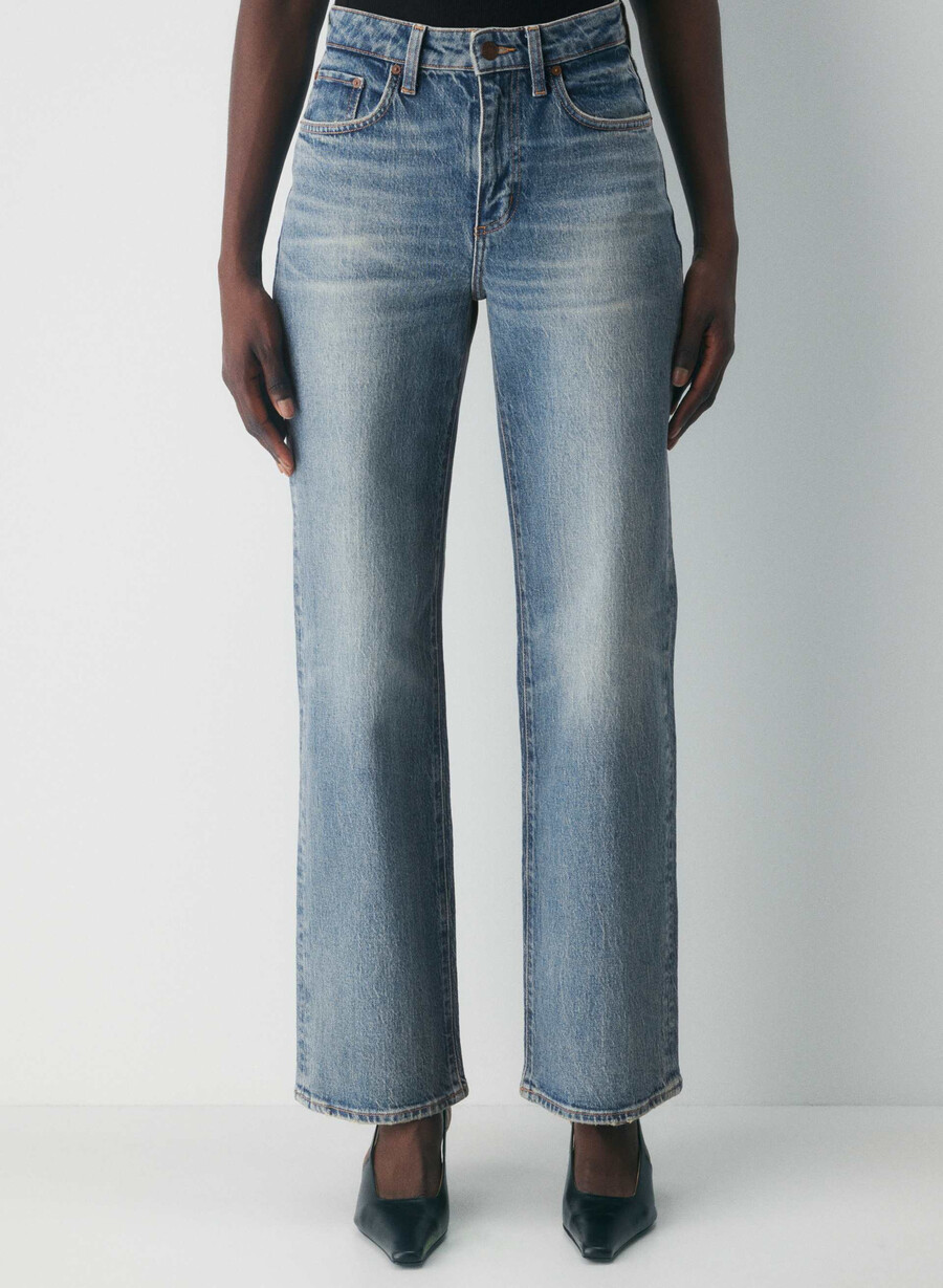 denim forum remy curve-fit høy-rise brede jeans vintage medium blå