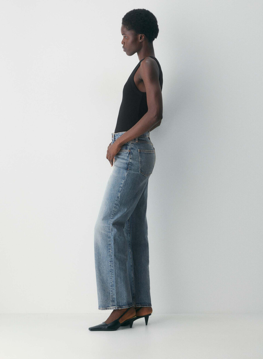 denim forum remy curve-fit høy-rise brede jeans vintage medium blå