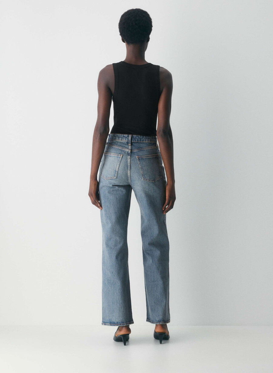 denim forum remy curve-fit høy-rise brede jeans vintage medium blå
