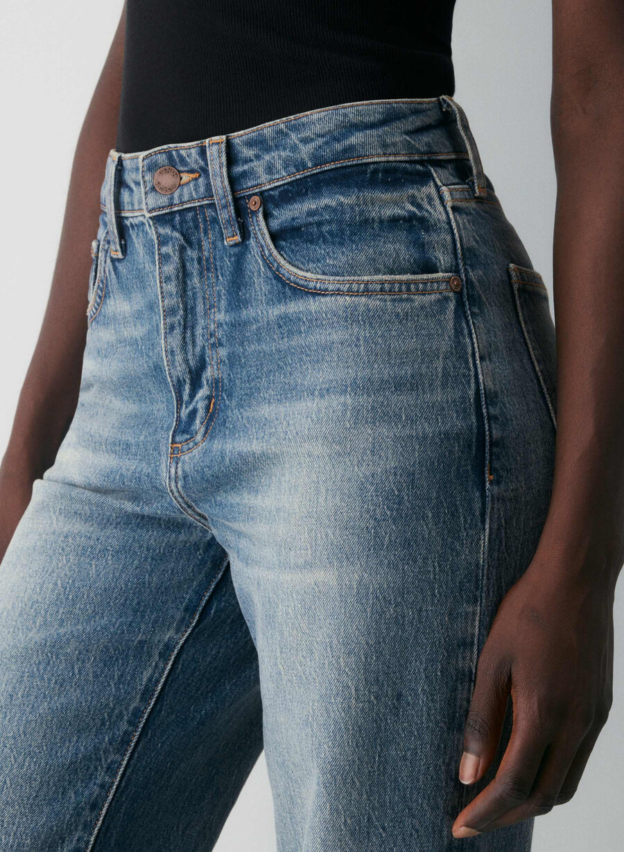 denim forum remy curve-fit høy-rise brede jeans vintage medium blå