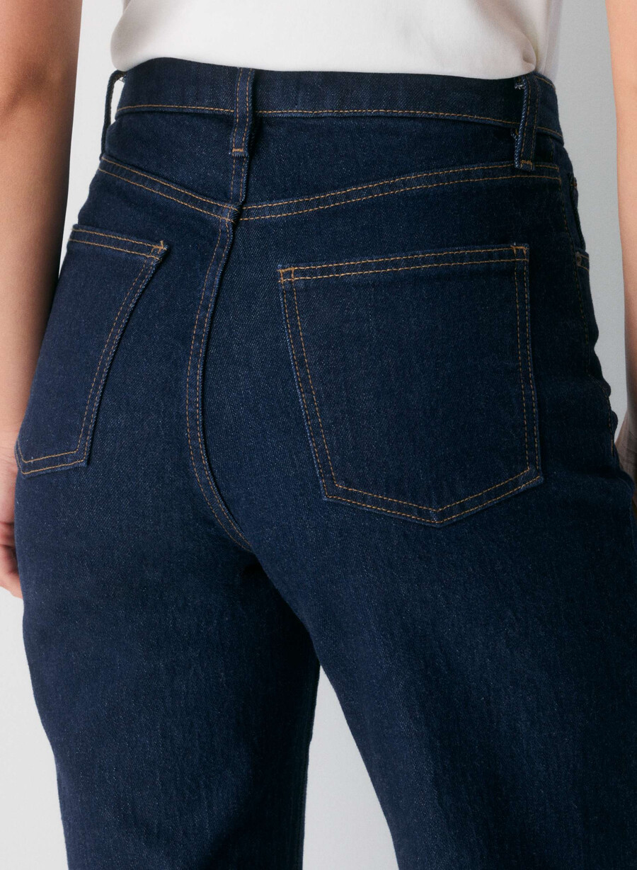denim forum remy curve-fit høy-rise brede jeans vintage mørk blå