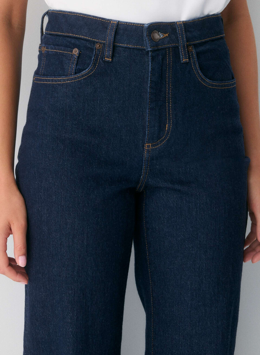 denim forum remy curve-fit høy-rise brede jeans vintage mørk blå