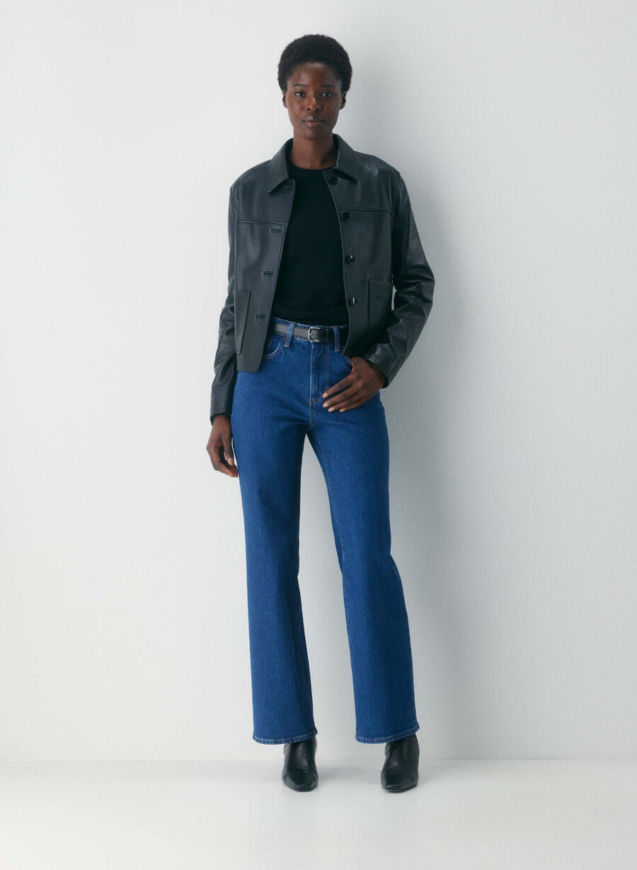 denim forum remy curve-fit high-rise wide jeans true medium blÅ
