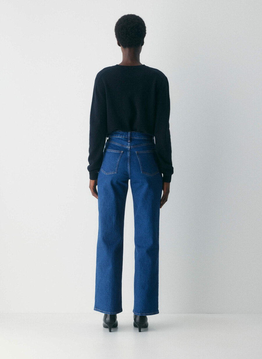 denim forum remy curve-fit high-rise wide jeans true medium blÅ