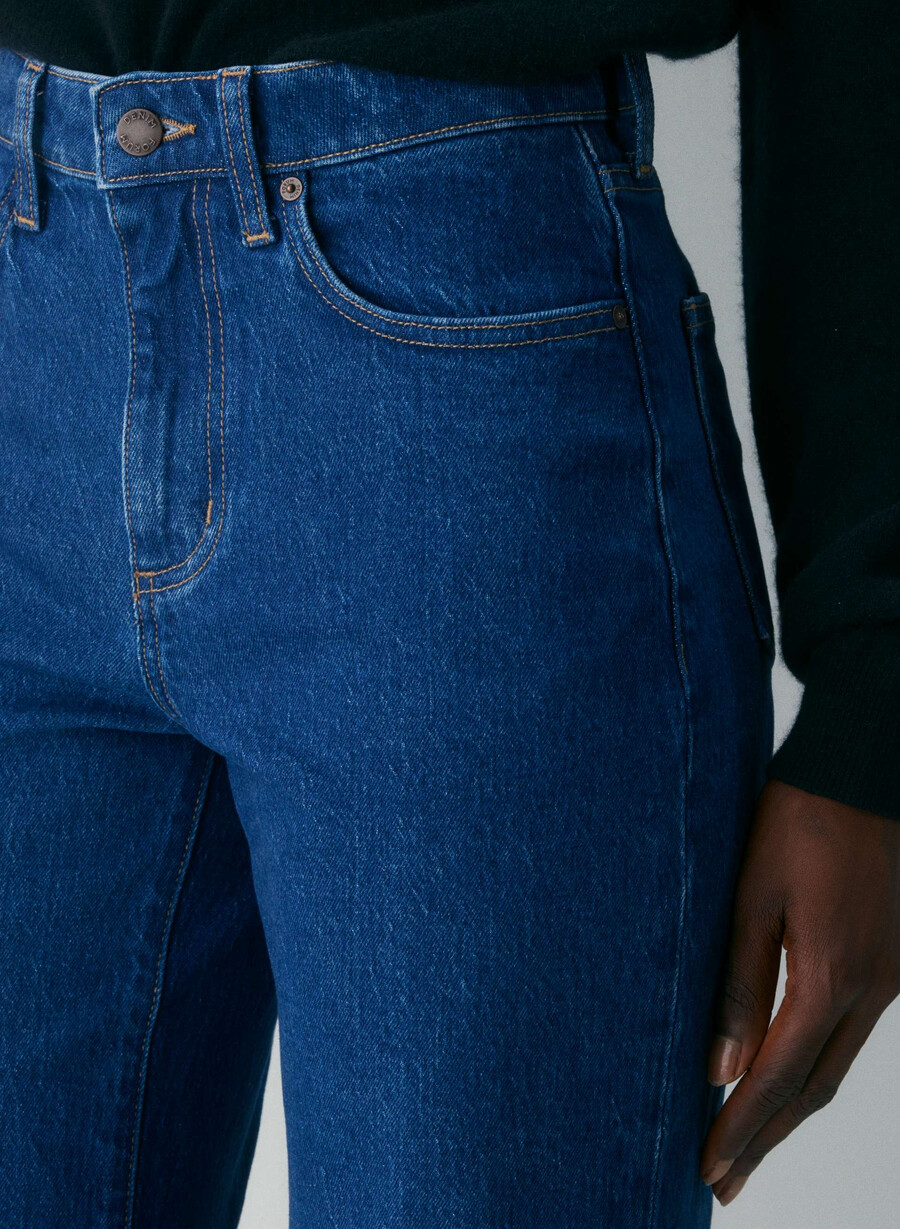 denim forum remy curve-fit high-rise wide jeans true medium blÅ