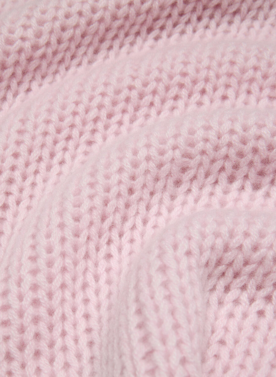 overdimensjonert mesh-genser i kasjmir støvete rosa
