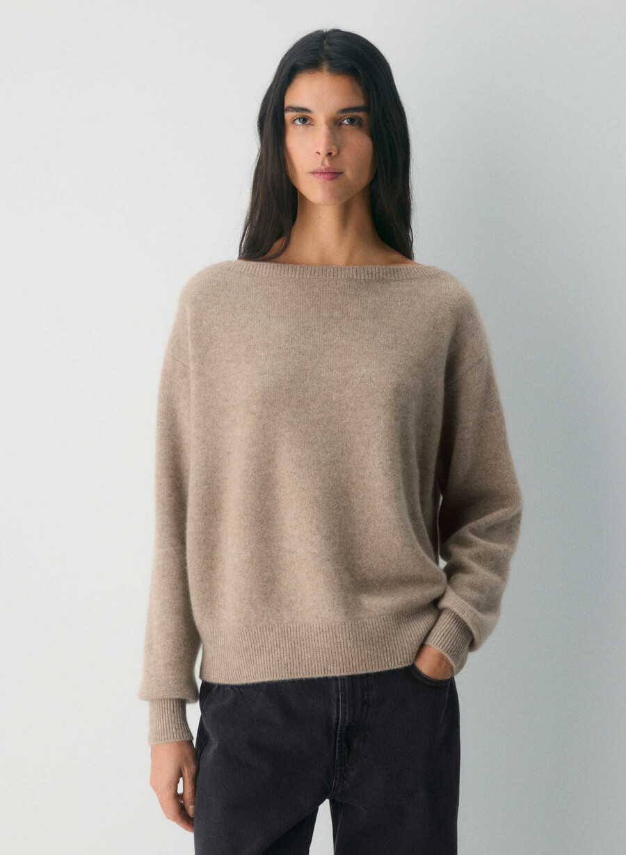essential cashmere nuance genser undyed hthr nmd taupe