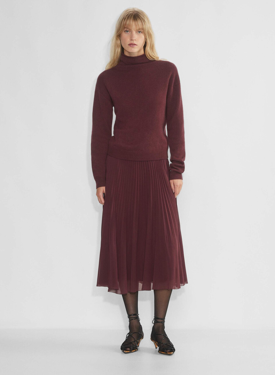kasjmir mockneck genser sumac burgundy