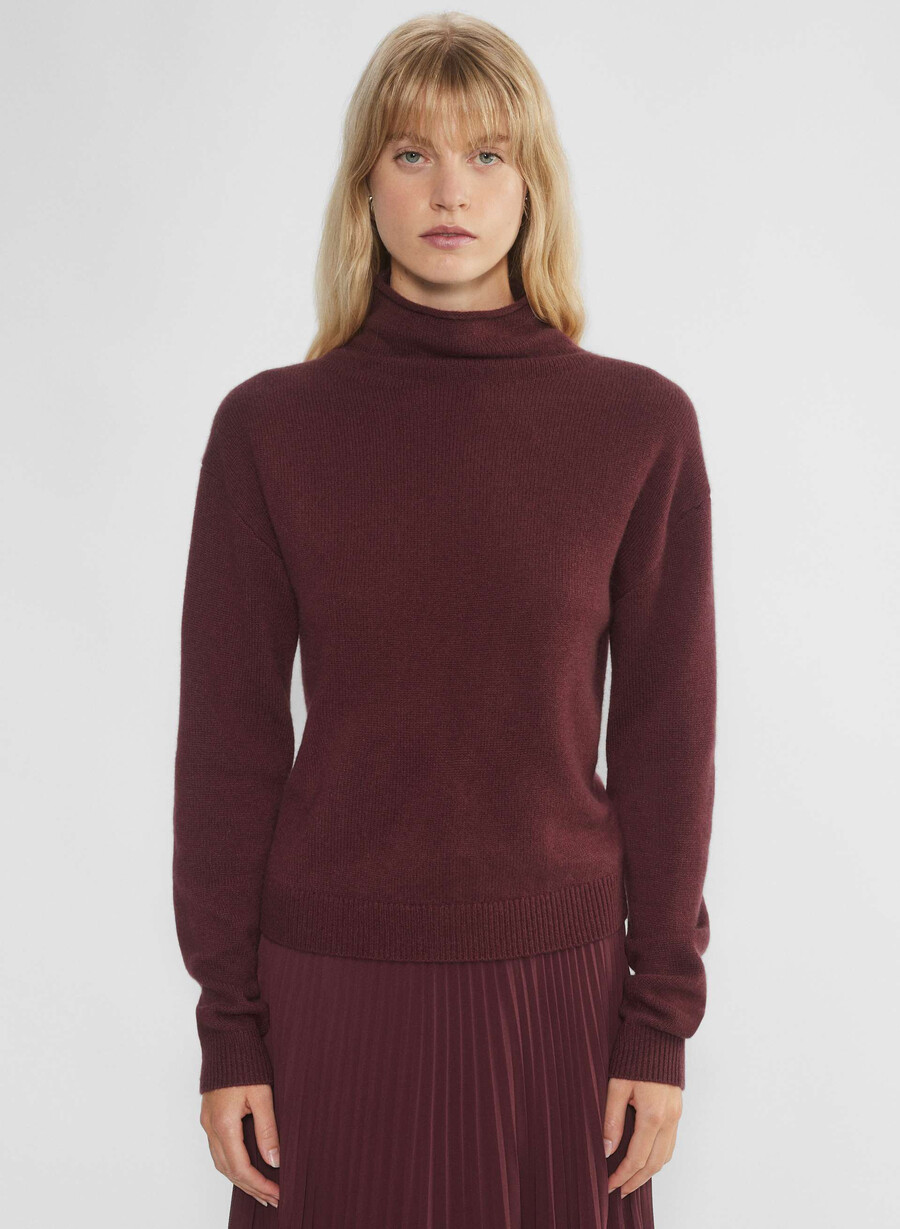kasjmir mockneck genser sumac burgundy