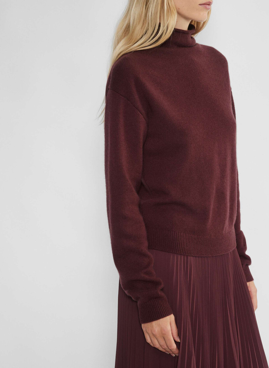 kasjmir mockneck genser sumac burgundy