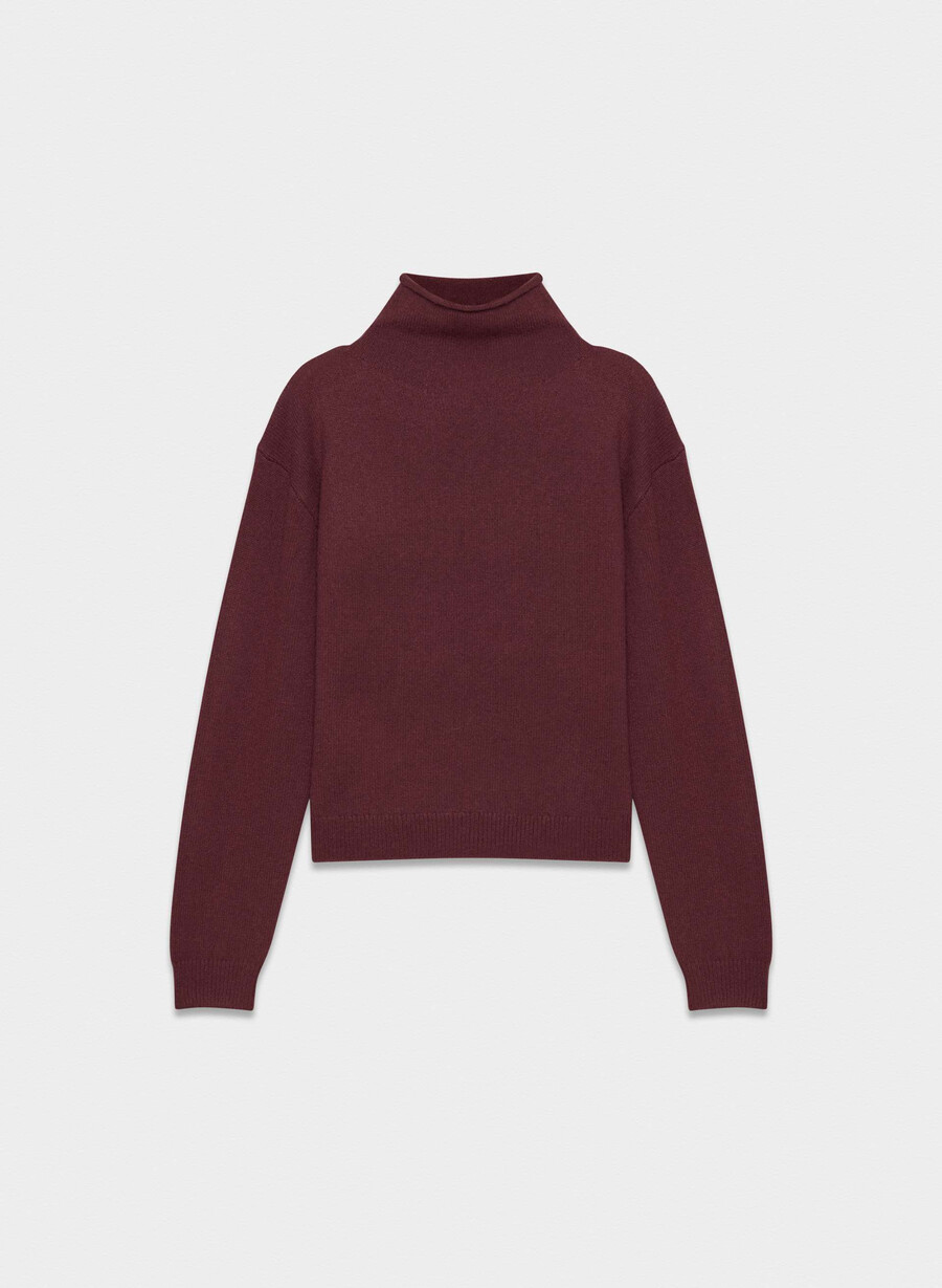 kasjmir mockneck genser sumac burgundy