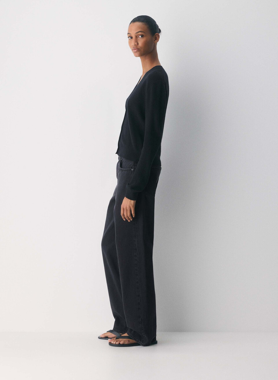 bare cashmere v-hals cardigan svart