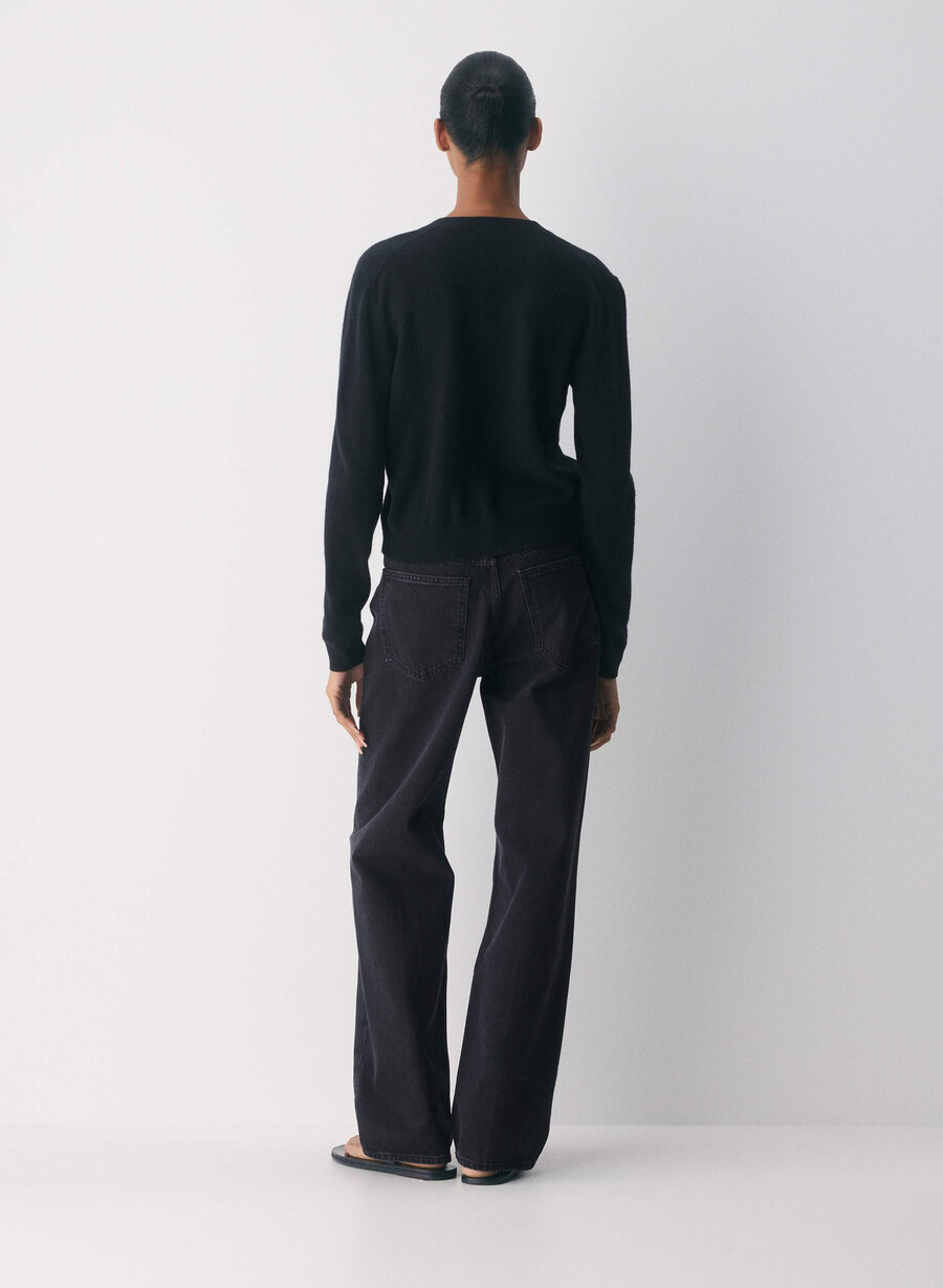 bare cashmere v-hals cardigan svart