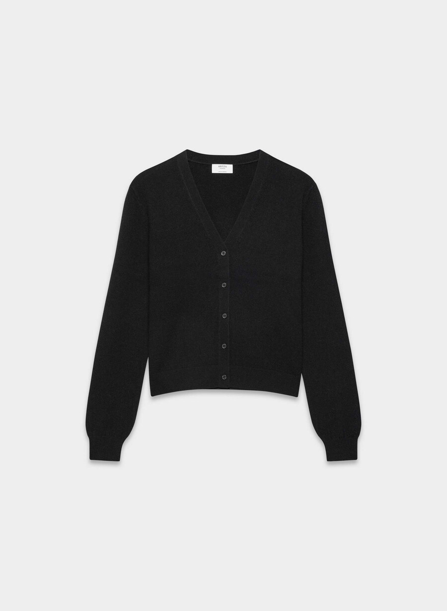 bare cashmere v-hals cardigan svart