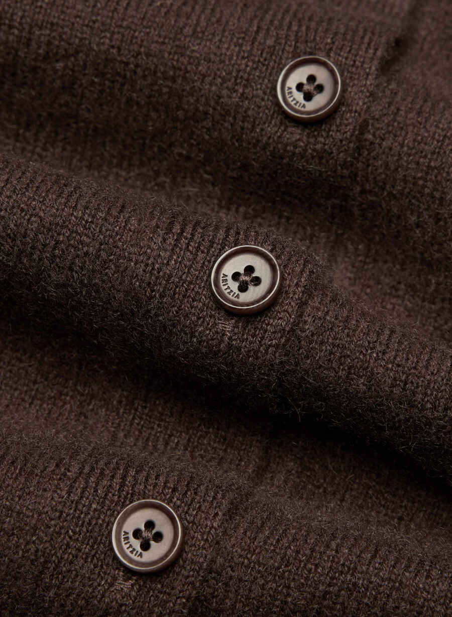 bare cashmere v-hals cardigan mokkabrun