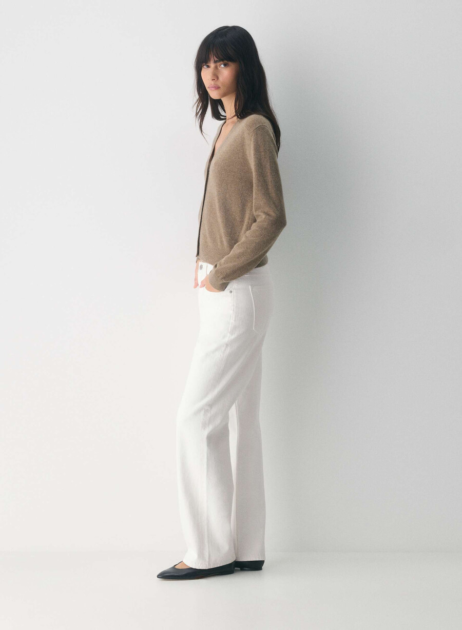 bare cashmere v-hals cardigan mokkabrun