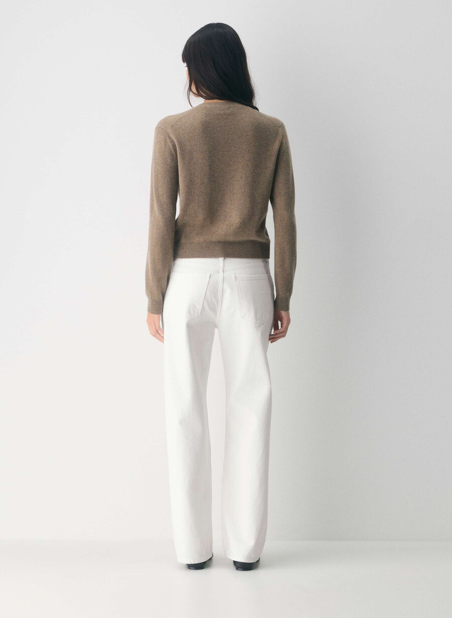 bare cashmere v-hals cardigan heather folio brun