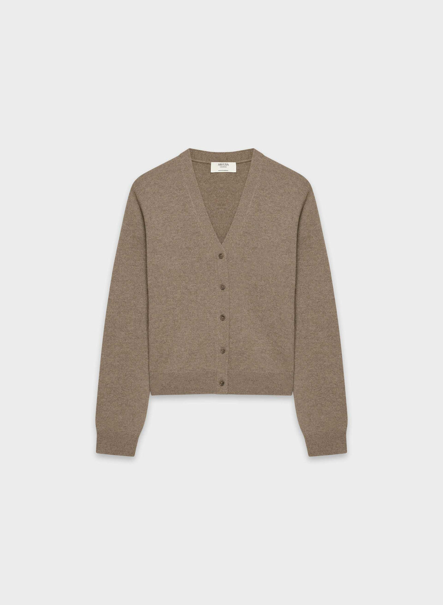 bare cashmere v-hals cardigan heather folio brun