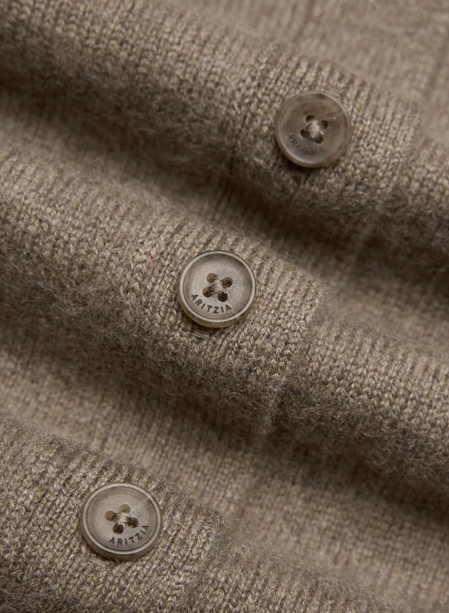 bare cashmere v-hals cardigan heather folio brun