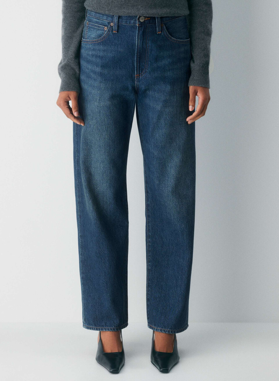 denim forum 90-tallets marlo hi-rise baggy jeans be about dark bleu