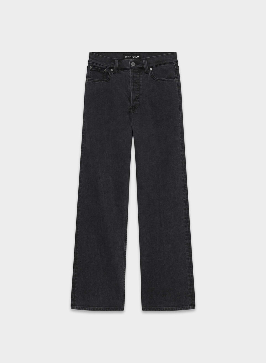 denim forum arlo high-rise straight jean svart eyeliner