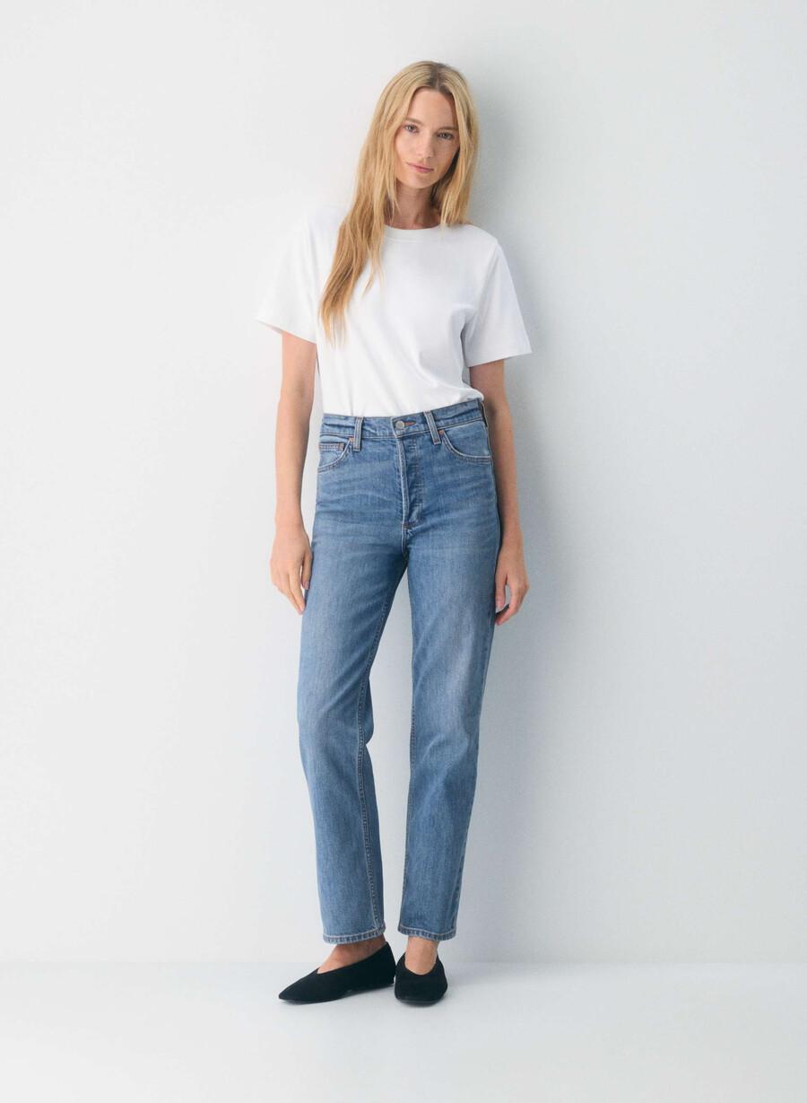 denim forum arlo høy-rise rett jeans 5 År kiss n tell svart